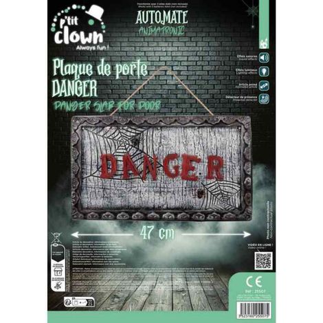 Plaque de porte - 20 - Halloween - Animée - Détecteur de mouvement - Piles incluses (1/2)