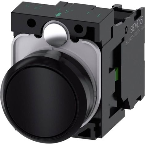 Siemens Pulsante, 22mm, rotondo, plastica, nero, pulsante, 1S, 3SU11000AB101BA0