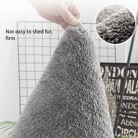 Tapis de porte doux, antidérapant et absorbant, tapis de sol, tapis de chevet pour la maison, la salle de bain et la chambre, gris, 80 x 120 cm (1/5)