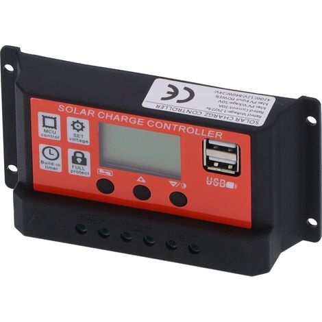 30A 12V/24V PWM-Solarpanel-Laderegler mit intelligentem LCD-Display und MPPT-Batterieregler (1/5)