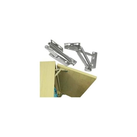 – Federbänder für Möbel – Tragkraft 4 kg – Öffnungswinkel 80° – Vernickelte Oberfläche – 2er-Set inkl. Schrauben – Crezuo