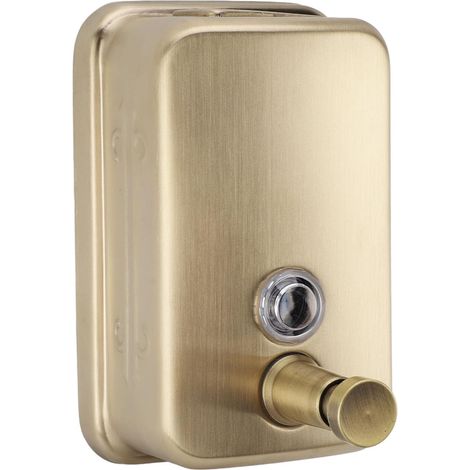 Manual Wall-Mounted Soap Dispenser, Press-Type Soap Dispenser in 304 Stainless Steel with Top Filling and Mounting Kit, Ideal for Hotels, Bathrooms, etc. (1000 (1/5)