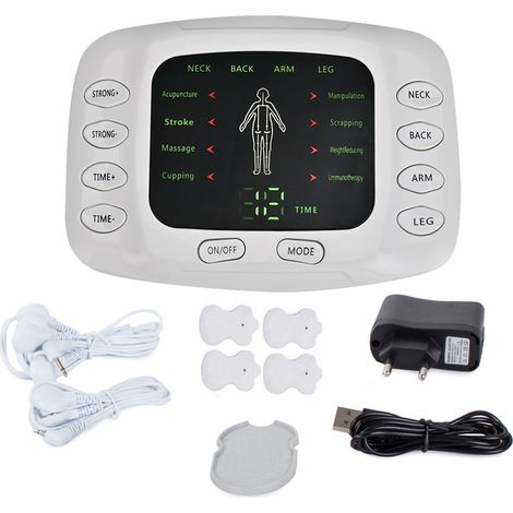 Elektrostimulator für Rücken und Schultern – Training und Massage – Leistungsstarker EMS-TENS-Muskelstimulator – AquaForge