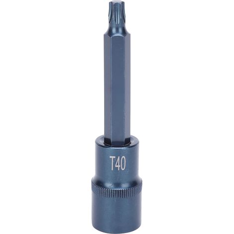 Embout Vis Torx Antidérapant Haute Précision S2 Alloy Steel Bleui 100mm T40 (1/5)