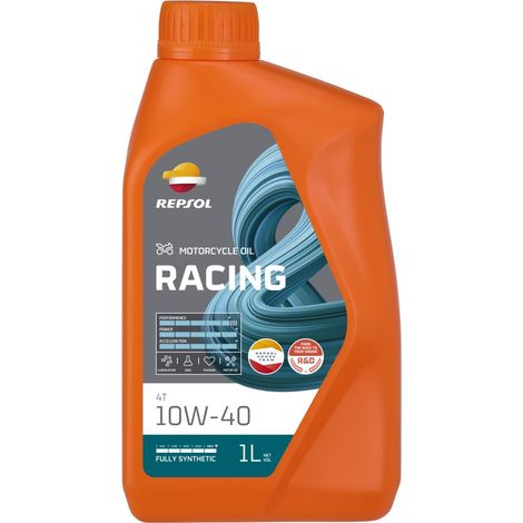 Huile moteur synthétique Repsol 4T Racing 10W40 1L MA2 (RP160N51)