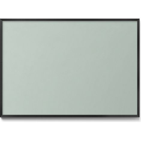 Tableau Magnétique en Métal pour Aimants - Motif Couleur céladon - Minimaliste - Cadre Noir - 100x70 cm - Tableau Métallique Aimanté