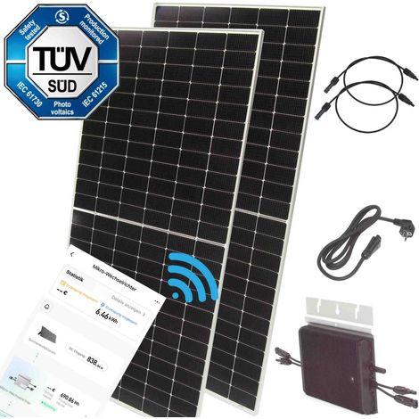 Balkonkraftwerk 1500W 800W Bifazial Solaranlage Wifi Wechselrichter App (1/5)