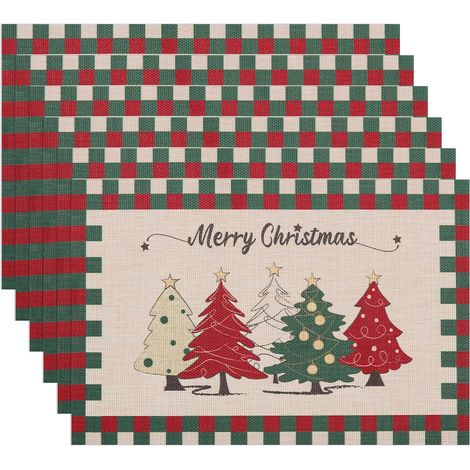 Set di sotto piatti natalizi in PVC 6 pezzi 45x30 cm per Natale (1/5)