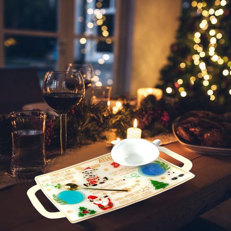 DIY-Weihnachts-Epoxidharzform, weiße Silikonform für ein Weihnachtstablett mit Griffen 5682 (1/5)