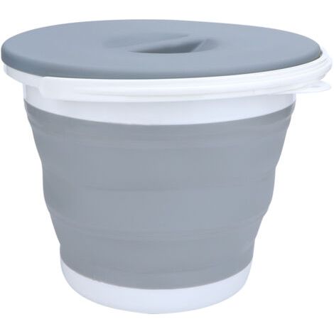 Tragbarer und zusammenfaltbarer Wasserbehälter, faltbarer Eimer, ideal zum Autowaschen, Angeln, Reisen und Campen. (1/4)