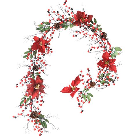 Dekorative künstliche Girlande aus roten Beeren, Hängekranz für Zuhause, Esszimmer, Hotel, Fenster, Weihnachtsbaumschmuck, 180 cm, Typ 1 (1/2)