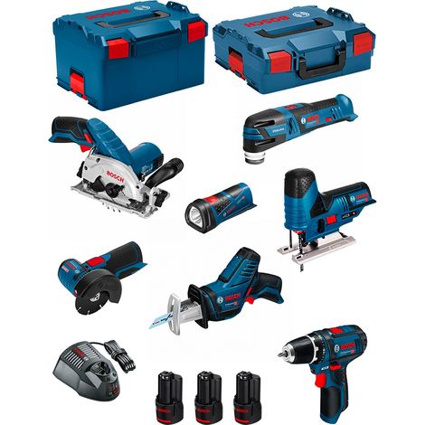 BOSCH Kit 12V BMK7-28AD3 (GSR 12V-15+GKS 12V-26+GWS 12V-76+GST 12V-70+GOP 12V-28+GSA 12V-14+GLI 12V-80+3 x 2,0Ah+GAL1230CV)