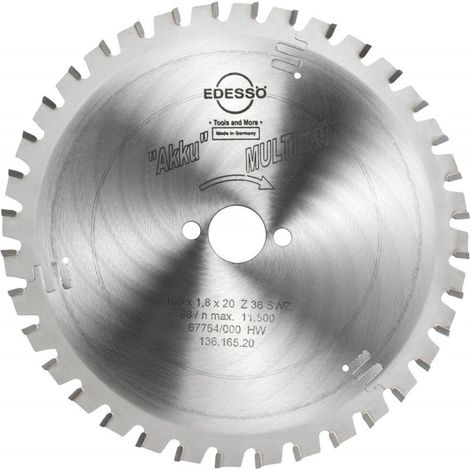 Hoja carburo Akku 165x1,8x20mm Z36 SWZ