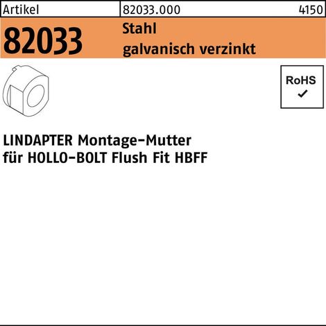 Montagemutter R 82033 HBFF10 Stahl galv.verz. 1 Stück LINDAPTER (1/2)