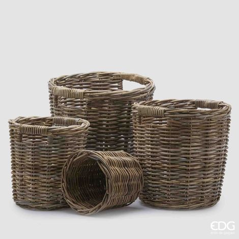 EDG Vaso Cesto Rattan Kubu Rotondo H 30 (1/2)