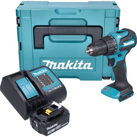 Taladro percutor a batería Makita DHP 490 SF1J 18 V 65 Nm sin escobillas + 1 batería de 3,0 Ah + cargador + Makpac (1/5)