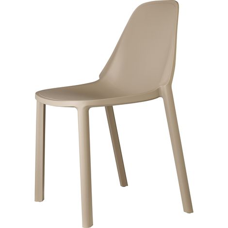 Chaise design, Chaise PIU interieur et exterieur Taupe en Plastique, Scab design