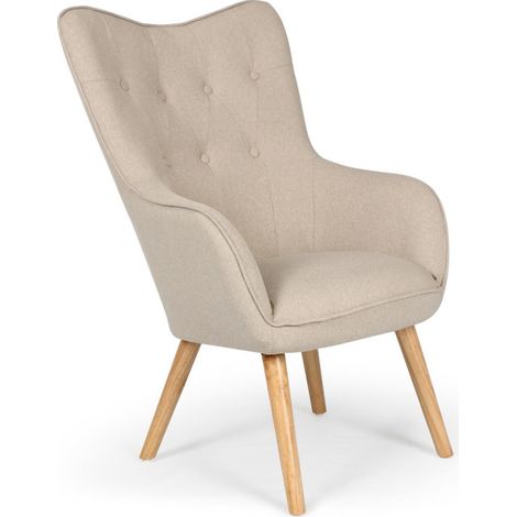 Fauteuil Scandinave "Aimee" 67cm Beige (1/5)