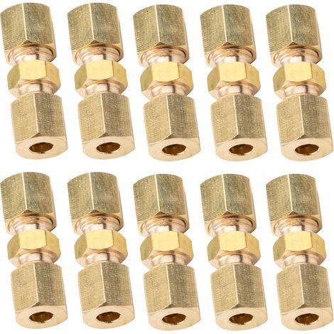 Kit di 10 connettori per tubo freno in rame cromato - Connettore per tubo freno da 4,75 mm - Connettore per tubo freno resistente (1/5)