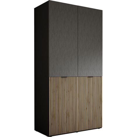 Armoire : Graphite Noir / Chêne Wotan, 100 x 200 x 51 cm (1/5)