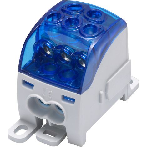 Bloc de distribution universel SUB 210 Al/Cu 82050 SIMBLOCK, bleu (1/4)