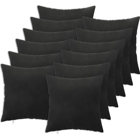 vidaXL Funda de almohada 12 pcs HEERLEN Negro 40 x 40 cm Terciopelo (1/2)