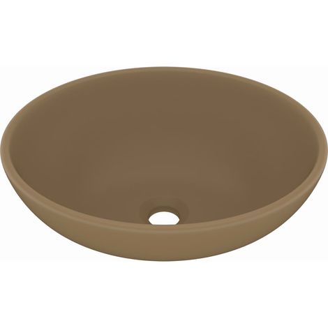 Ovales Luxus-Waschbecken Creme Matt 40x33 cm Keramik
