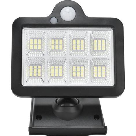 Lampe murale solaire étanche à 96 LED avec télécommande, détectant la présence humaine, pour cour extérieure. (1/5)