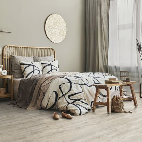 Gerflor – Lame de sol PVC clipsable effet bois pecan – Résistante à l'eau – Installation rapide – 2.10 m² pour pièces humides