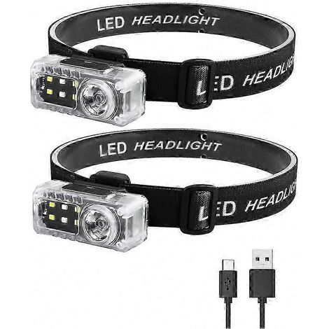 Cette lampe frontale LED ultra-lumineuse, équipée d'un capteur de mouvement et d'un port USB pour le chargement, est idéale pour les activités de plein air telles que la randonnée et la pêche. (1/5)