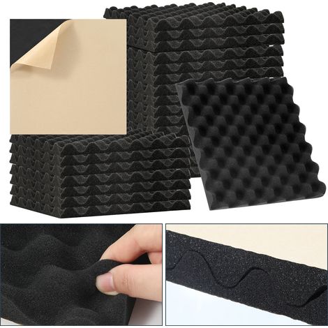 Wolketon Schiuma acustica 24X Schiuma acustica per Podcasting, Studi di registrazione, Uffici, motivo ondulato 30x30x2,5cm (1/5)