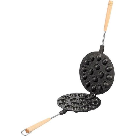 Emporte-pièce en forme de noix à 16 trous, moule de cuisson universel avec revêtement antiadhésif et manche en bois. (1/5)