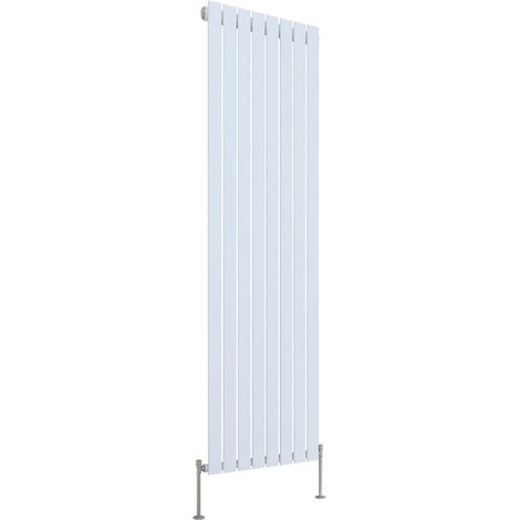 White Radiator Flat Panel Central Heating Rads with Angle Square Valve Vertical Single 1800x544mm