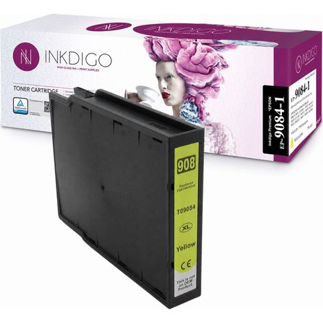 Tinta Inkdigo T9084 compatible con Epson WorkForce Pro WF-6090D2TWC con certificación TÜV. (1/4)