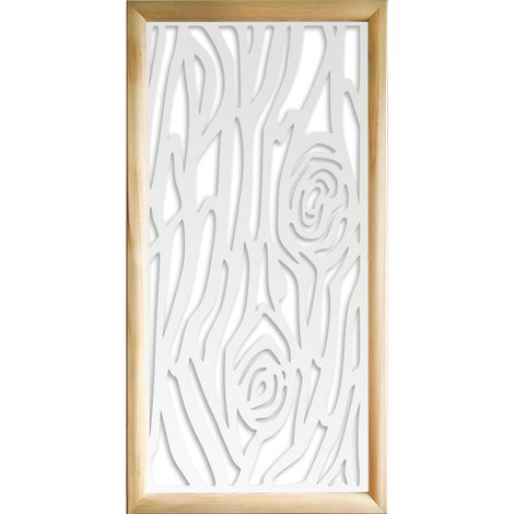 WOOD - Moduli Decorativi in Legno e PVC - Colore: bianco - Misura: 73x148 cm (1/4)