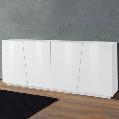 Moderner weißer Buffet-Schrank 200 cm mit 4 Türen und 2 Fächern Vega Day