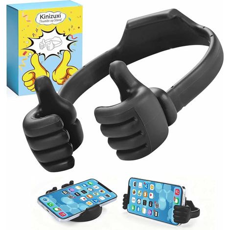 Kinizuxi Support Téléphone Pouce Levé Saint-Valentin, Support Téléphone de Bureau Universel, Support Smartphone pour iPhone, iPad, Samsung et Plus (Noir) (1/5)