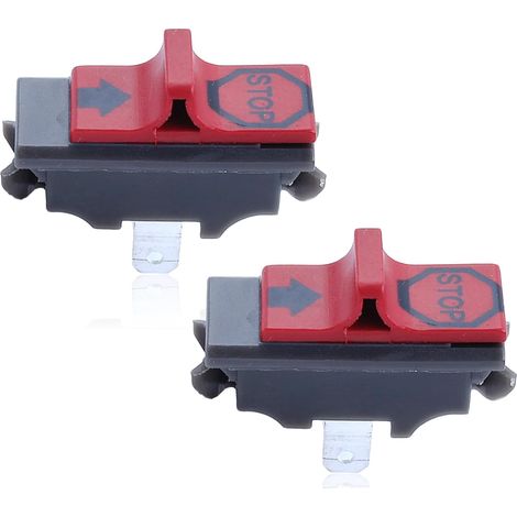 2 x Interrupteur d'arrêt d'urgence rouge, interrupteur d'arrêt d'urgence, montage traversant, bouton-poussoir, compatible avec HUSQVARNA 362 365 371 372 385 336, remplacement OEM pour 503718201 (1/5)