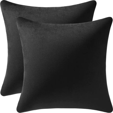 Housse De Coussin 40x40 Cm - Tissu Polyesther Double Face Brillant Et Velouté - Pour Canapé Lit Chaise Bureau Intérieur Extérieur - 2 Pièces