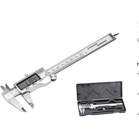 [JAMAIS UTILISÉ] 150 mm Pied à coulisse numérique caliper vernier, pied à coulisse digital grand Écran LCD précision réglable avec un pile de rechange et tournevis (1/4)