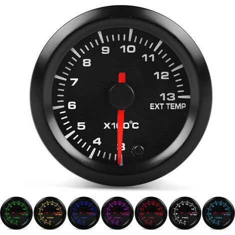 Acouto Compteur EGT de 2 Pouces / 52 Mm avec 7 Couleurs pour les Voitures 12V, Installation Facile et Récupération D'informations, Ajustement Universel. (1/5)