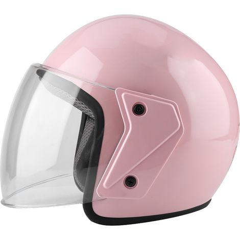 Casque moto universel femme hiver vélo cyclisme casque demi-ouvert rose KT (1/5)