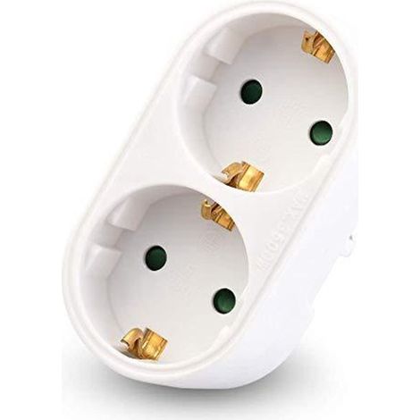 Adattatore Schuko da 1 a 2 prese, adattatore doppio spina UE 16A 3680W per casa e viaggi (1/5)