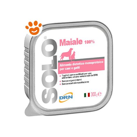 DRN Dog & Cat SOLO Maiale - DRN Dog & Cat SOLO Maiale - Vaschetta Da 100 Gr