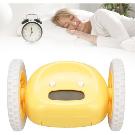 Extra lauter Wecker mit Rollen, einfach zu bedienen, niedlicher digitaler Vibrationswecker für Tiefschläfer