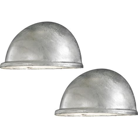2er Set Außenwandleuchten Downlight TORINO Stahl galvanisiert, Hausbeleuchtung (1/4)