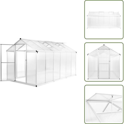 Serre Aluminium 362x190x195 cm 13,41 m³ - Serre Jardin - Serre Aluminium - Serre Polycarbonade - Greenhouse - Serrez  Jardin