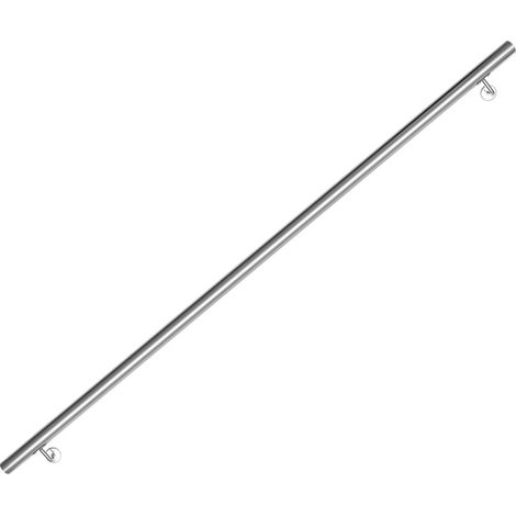 Swanew – Main courante inox 200 cm – Rampe d'escalier ronde Ø 42 mm – Support mural intérieur et extérieur – Résistante aux intempéries (1/5)