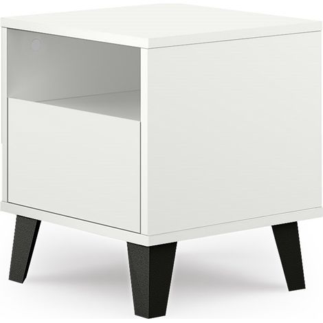 SONIA - Nachttisch im skandinavischen Stil - Abmessungen 40x39x45.5 cm - 1 Regal + 1 Schublade (1/5)