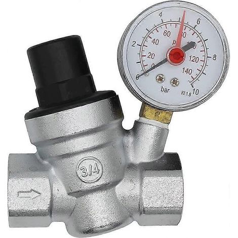 Réducteur de pression d'eau DN20, régulateur de pression d'eau 3/4 pouce avec manomètre (1/5)
